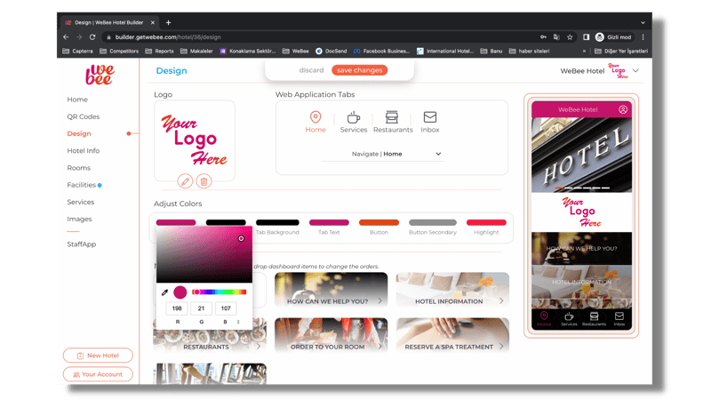Create Your WebApp with Your Logo Colours
